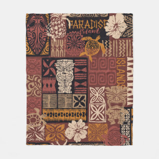 Hawaiian stil, stammotiv för vävnadspatchwork abst fleecefilt