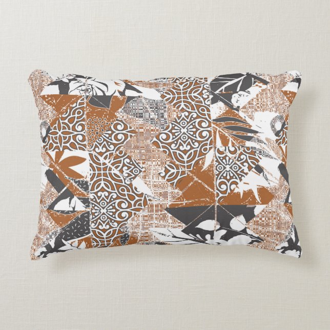 Hawaiian stil tapa stam abstrakt patchwo prydnadskudde (Framsidan)