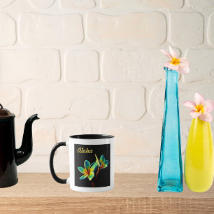 Hawaiian STUNNING Plumeria Watercolor Theme Mugg