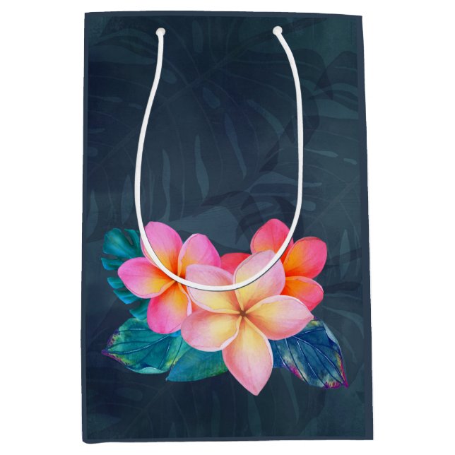 Hawaiian Sunrise Plumeria Tall Gift Bag (Framsidan)