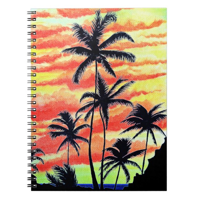 Hawaiian Sunset Coco Handflatan Anteckningsbok (Framsidan)