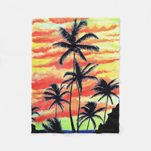 Hawaiian Sunset Coco Handflatan Fleecefilt