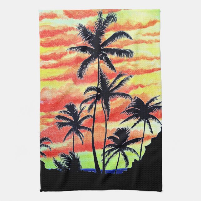 Hawaiian Sunset Coco Handflatan Kökshandduk (Vertikal)