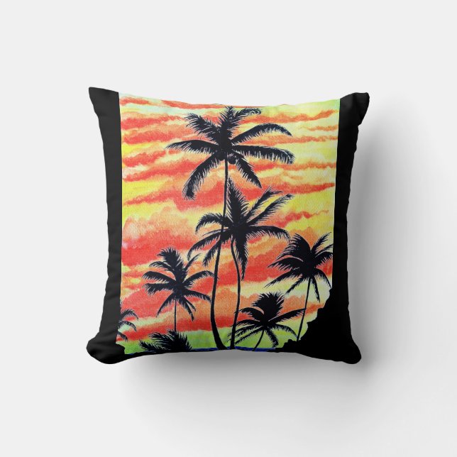 Hawaiian Sunset Coco Handflatan Kudde (Framsida)
