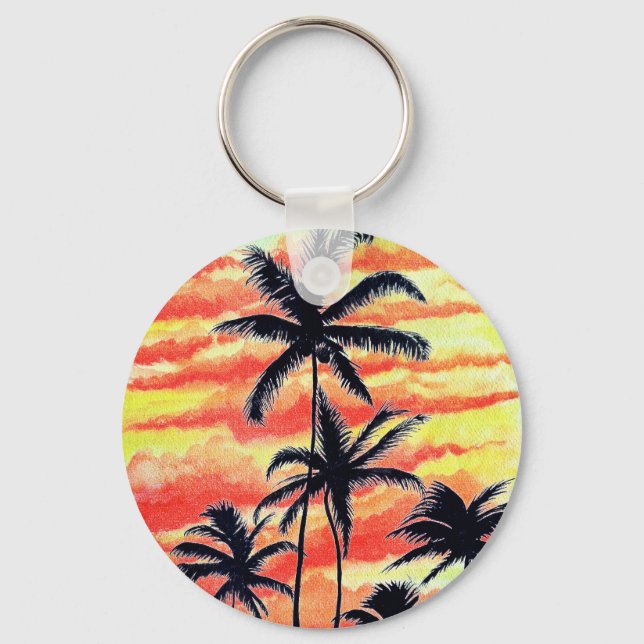 Hawaiian Sunset Coco Handflatan Nyckelring (Framsida)