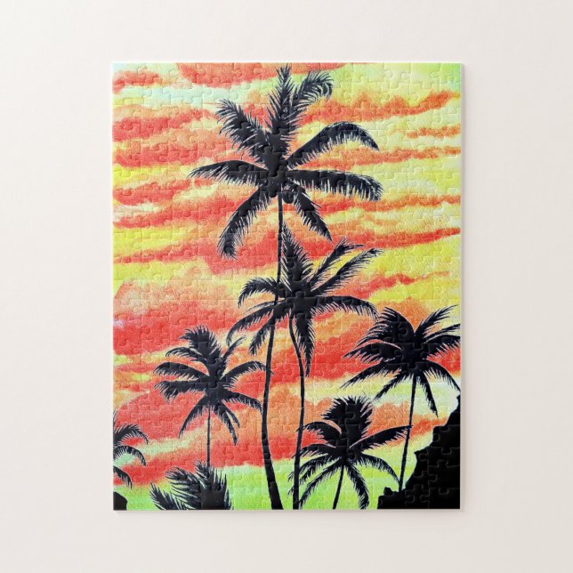 Hawaiian Sunset Coco Handflatan Pussel (Vertikal)