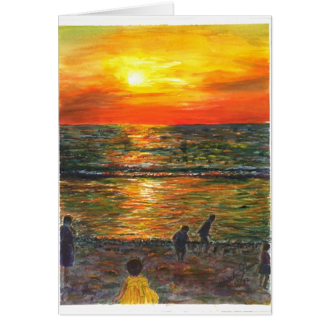 Hawaiian Sunset Hälsningskort (Framsidan)