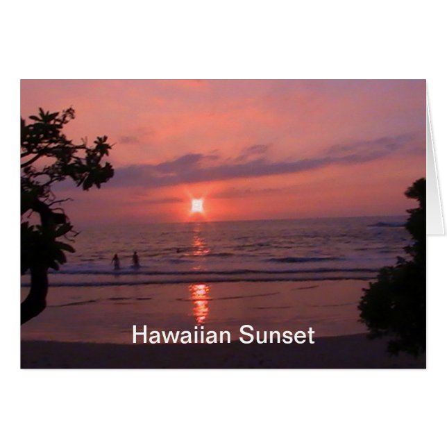 Hawaiian Sunset Hälsningskort (Framsidan Horizontal)