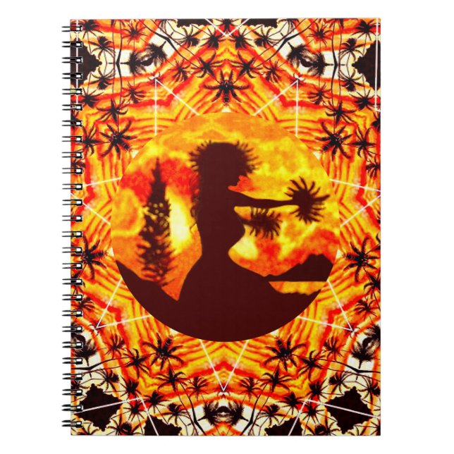 Hawaiian Sunset Hula Handflatan Anteckningsbok (Framsidan)
