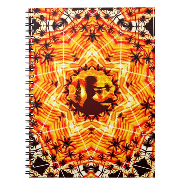 Hawaiian Sunset Hula Handflatan Anteckningsbok (Framsidan)