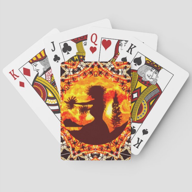 Hawaiian Sunset Hula Handflatan Casinokort (Baksidan)