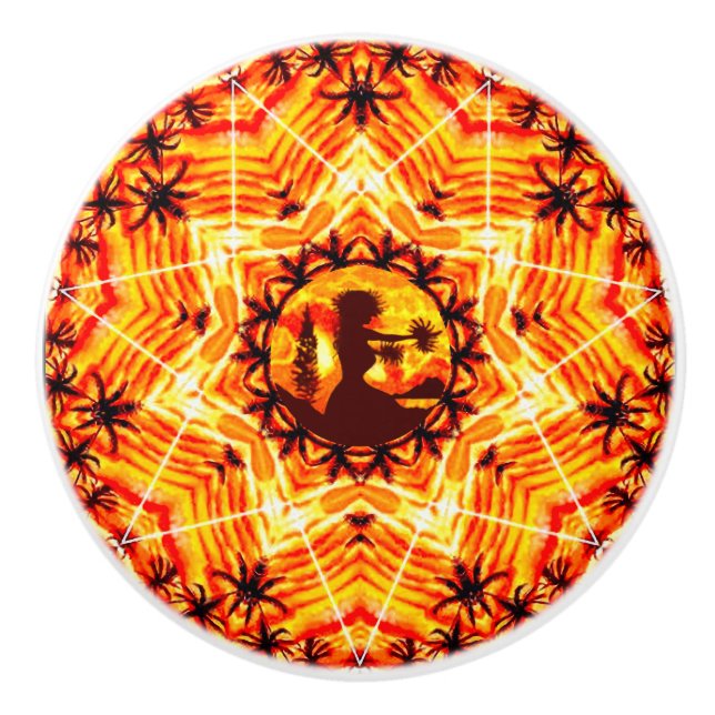 Hawaiian Sunset Hula Handflatan Knopp (Framsidan)