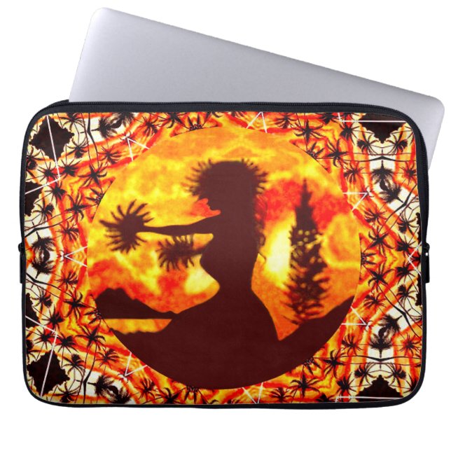 Hawaiian Sunset Hula Handflatan Laptop Fodral (Framsidan)