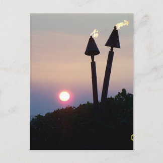 Hawaiian Sunset Luau Gifts Vykort