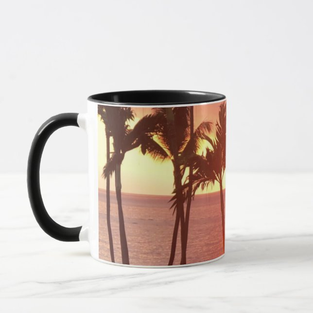 Hawaiian Sunset Photo Designad Mugg (Vänster)