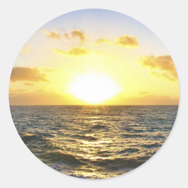 Hawaiian Sunset Runt Klistermärke (Framsida)