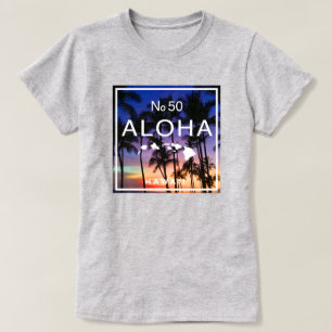 Hawaiian Sunset Vibes med Handflatan Träd Glow T Shirt
