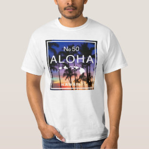 Hawaiian Sunset Vibes med Handflatan Träd Glow T Shirt
