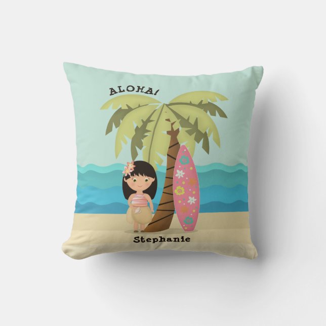 Hawaiian Surfartjejke Kudde (Framsida)