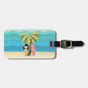 Hawaiian Surfer Girl Bagagebricka