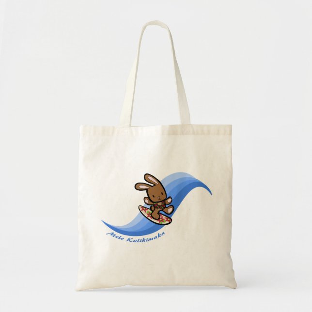 Hawaiian Surfing Bunny Bags och Totes Tygkasse (Framsidan)