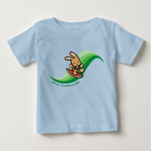 Hawaiian Surfing Bunny Helgdag Grönt Tecknad Band T-shirt