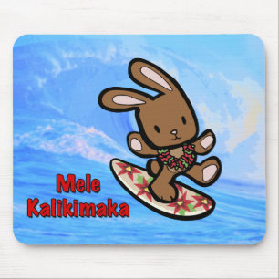 Hawaiian Surfing Bunny Helgdag Tecknad Musmatta