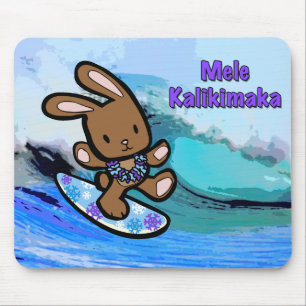 Hawaiian Surfing Bunny Helgdag Tecknad Musmatta