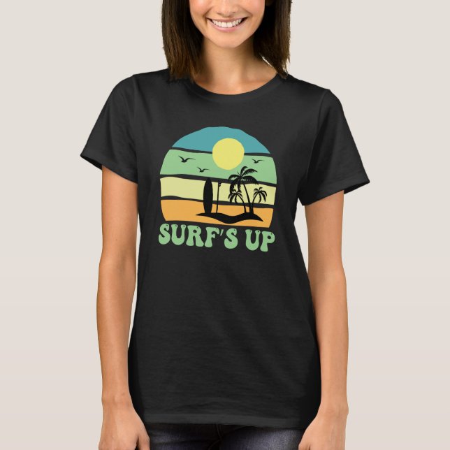 Hawaiian Surfs Up Hawaii Pineapple Tiki T Shirt (Framsida)
