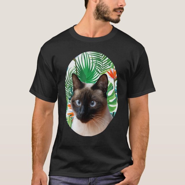 Hawaiian T-shirt siamesisk katt present Tropisk pr (Framsida)