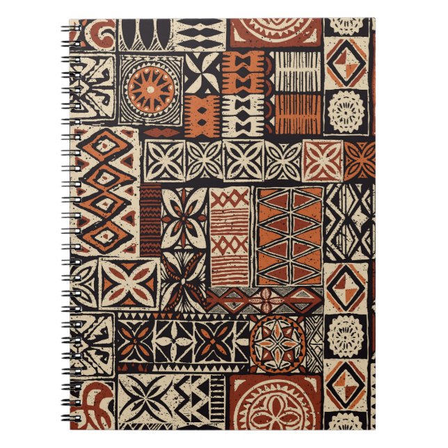 Hawaiian Tapa: Tribal Patchwork Anteckningsbok (Framsidan)