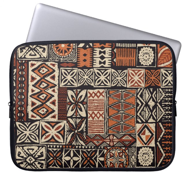 Hawaiian Tapa: Tribal Patchwork Laptop Fodral (Framsidan)
