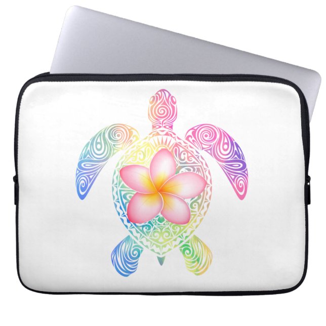 Hawaiian Tie Dye Sea Turtle T-shirt Laptop Fodral (Framsidan)