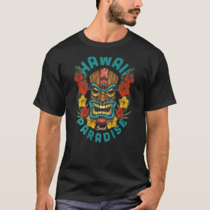 Hawaiian Tiki Beach Vacation Aesthetic Print on Ba T Shirt