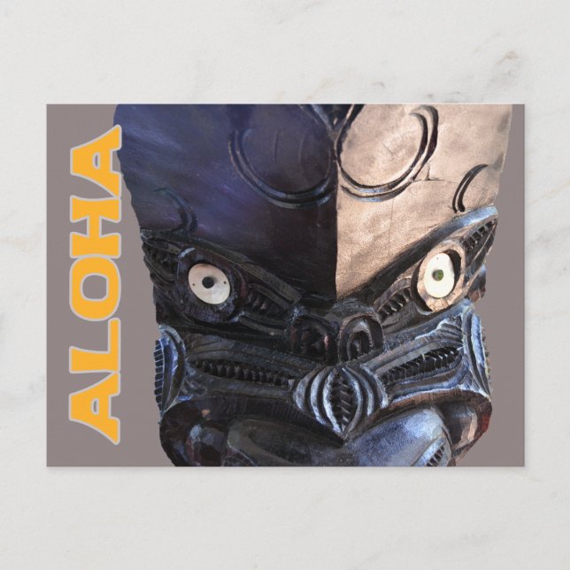 Hawaiian Tiki Carving Postcard Vykort (Framsida)