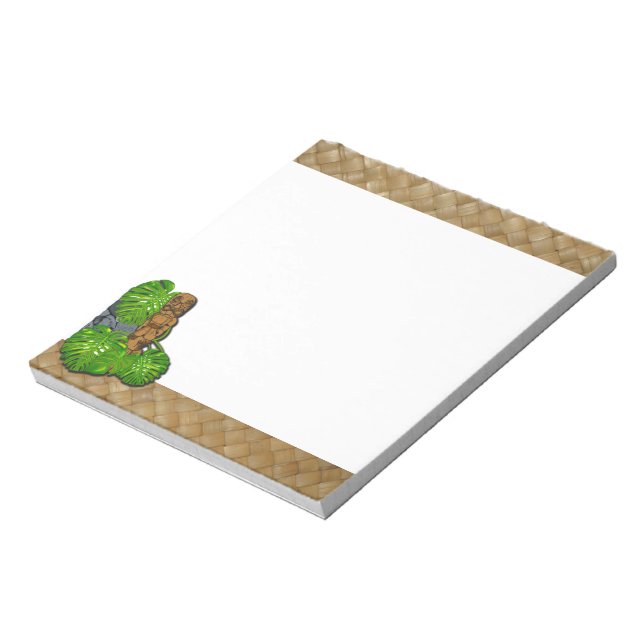 Hawaiian Tiki Lauhala 5,5 tum x 6 tum Anteckningsb Anteckningsblock (Roterad)