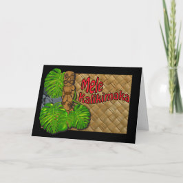 Hawaiian Tiki Lauhala Mele Kalikimaka kort