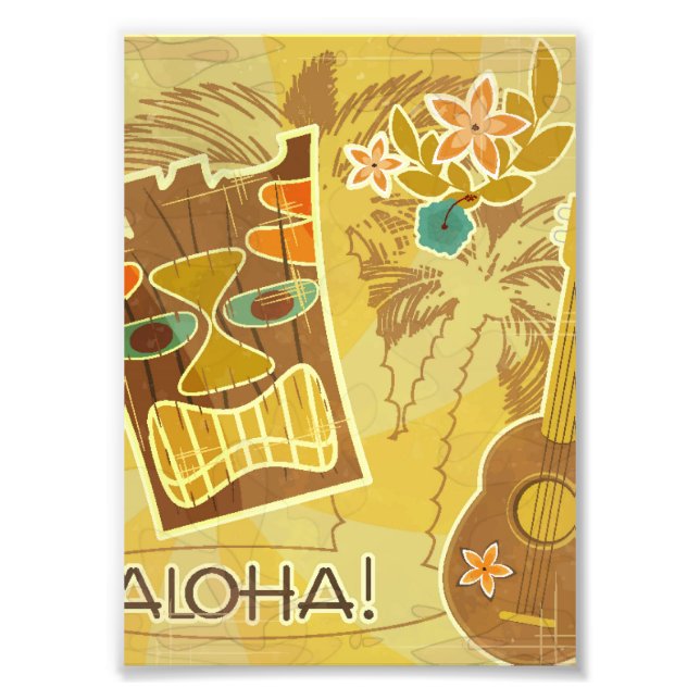 Hawaiian Tiki Mask Fototryck (Framsidan)