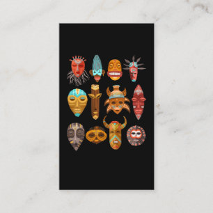 Hawaiian Tiki Mask Totems Hawaii Visitkort