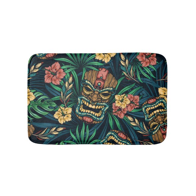 Hawaiian Tiki Mask Tropical Mönster Badrumsmatta (Framsidan)