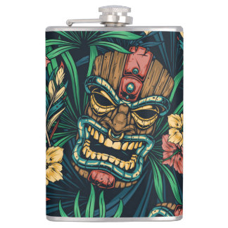 Hawaiian Tiki Mask Tropical Mönster Fickplunta