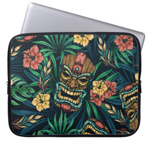 Hawaiian Tiki Mask Tropical Mönster Laptop Fodral