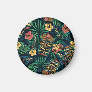 Hawaiian Tiki Mask Tropical Mönster Magnet