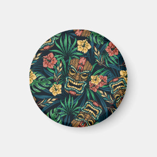 Hawaiian Tiki Mask Tropical Mönster Magnet