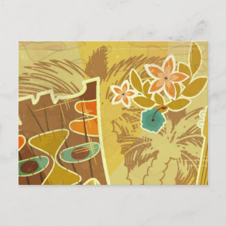 Hawaiian Tiki Mask Vykort