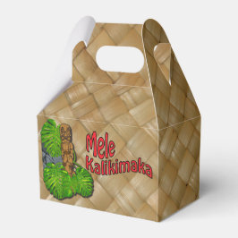 Hawaiian Tiki Mele Kalikimaka jul Favor Box Presentaskar