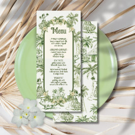 Hawaiian Toile de jouy Bröllop Menu Meny