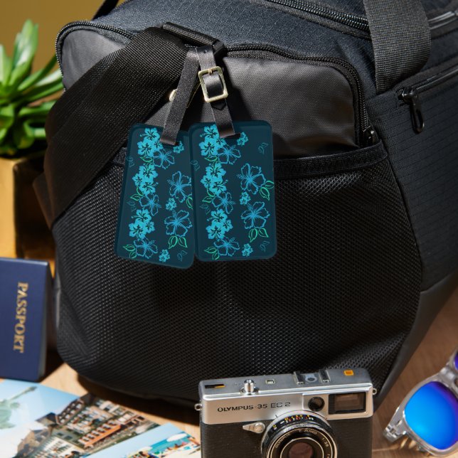 Hawaiian Tonal Hibiscus Bagagebricka (Fram & Baksida)