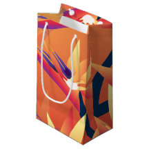Hawaiian Tropical Bird of-Paradise Luau Gift Bag S