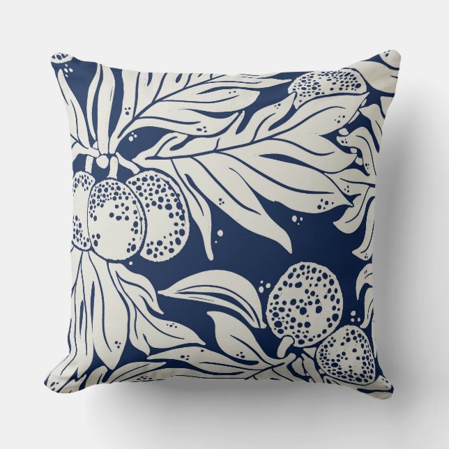 Hawaiian Tropical breadFruulu in indigo Kudde (Framsida)